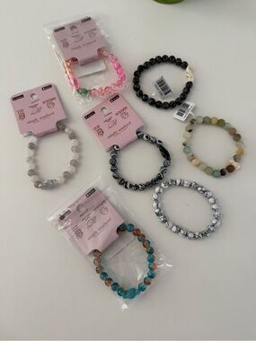 Simply Southern Fahlo and Multi-Color Beaded Bracelet Set of 7